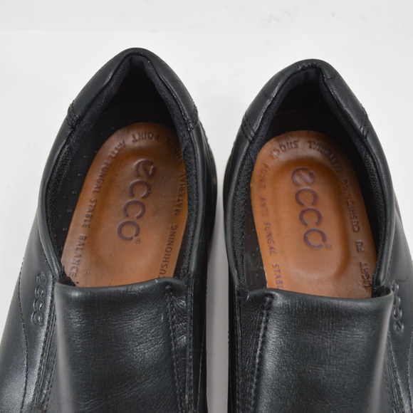 Ecco Mens EU 47 13 Slip On Leather Loafers Black main image 8